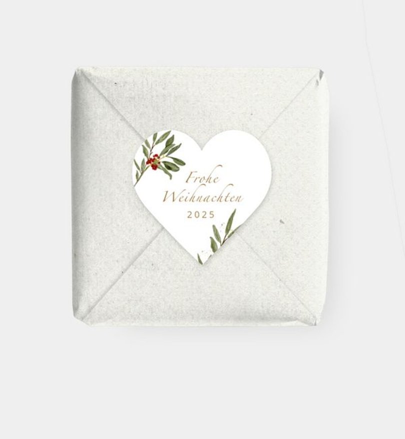 Geschenkaufkleber Weihnachten Green Love