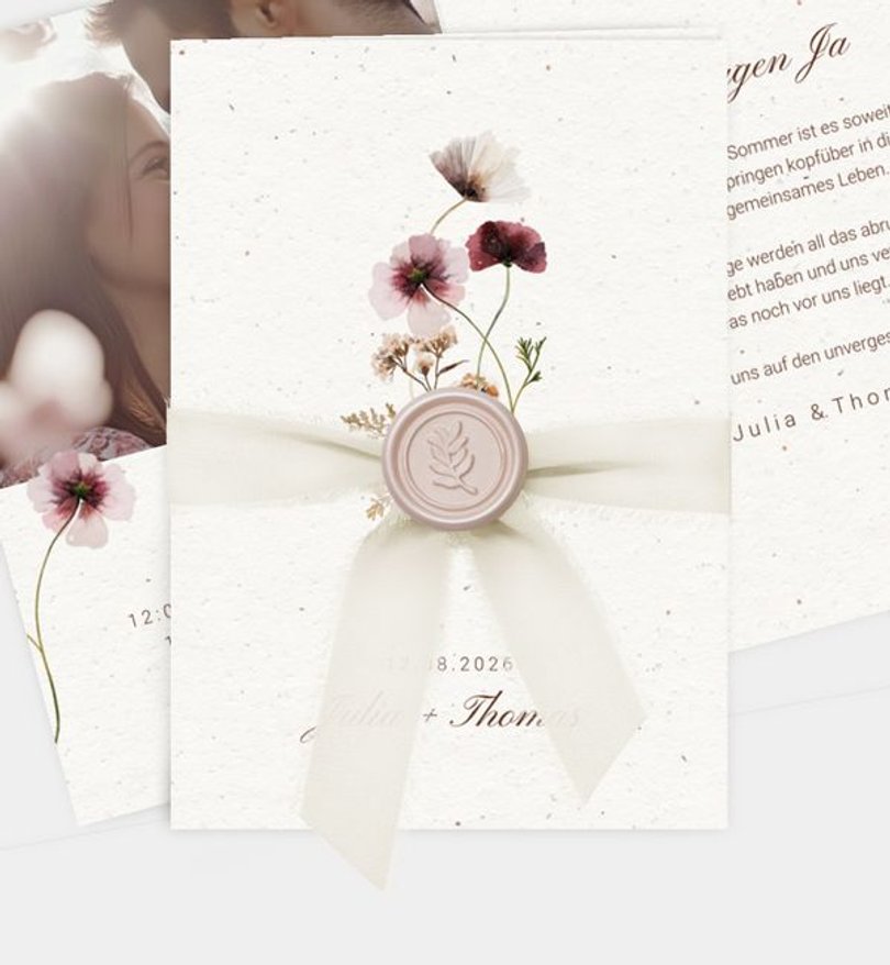 Einladungskarte Hochzeit Delicate Flowers