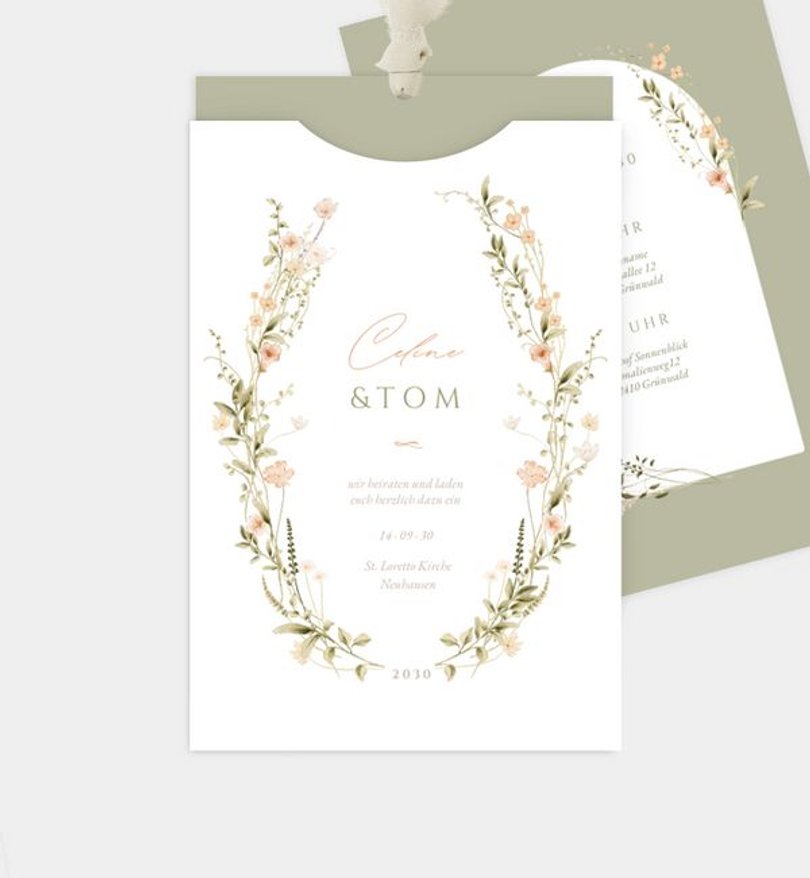 Einladungskarte Hochzeit Flower Whispers