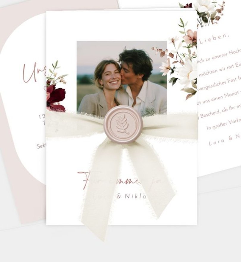 Einladungskarte Hochzeit Blumenstrauß