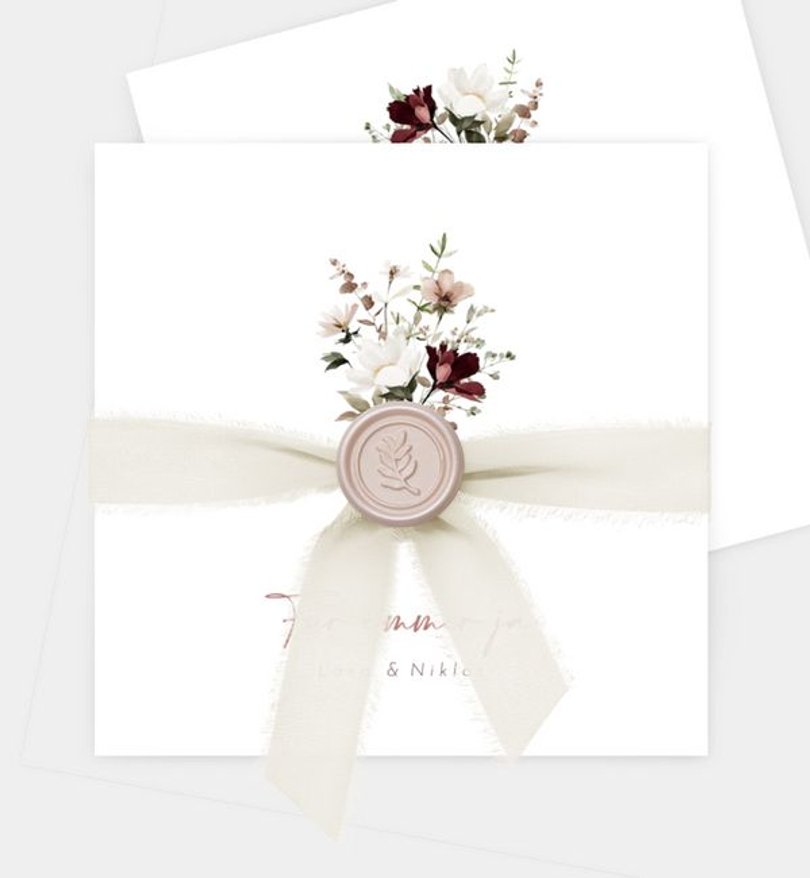Einladungskarte Hochzeit Blumenstrauß
