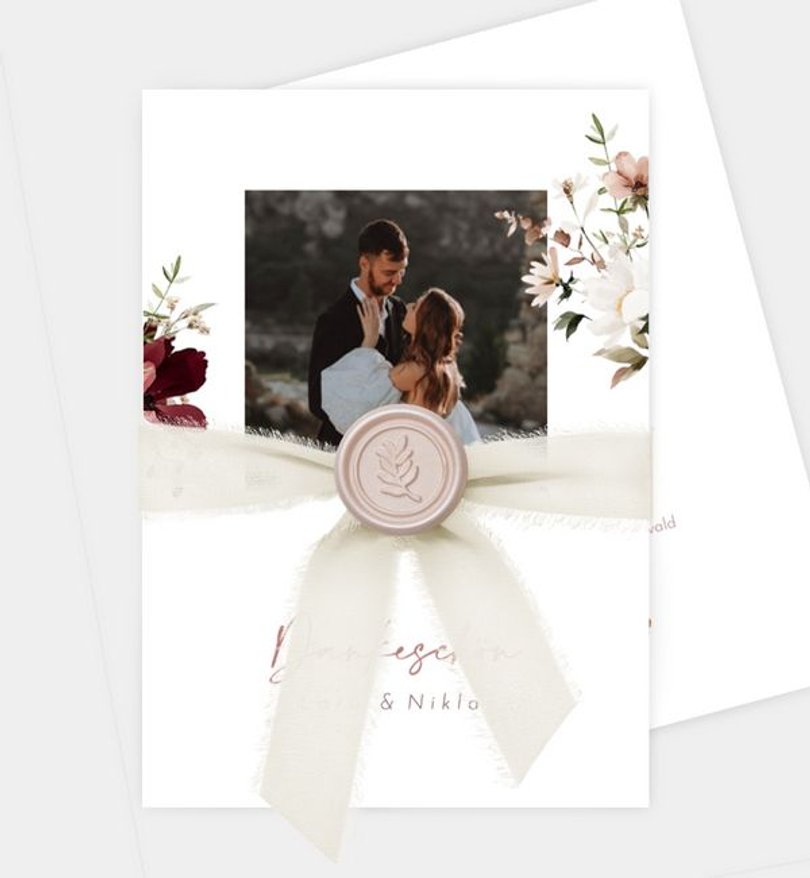Dankeskarte Hochzeit Blumenstrauß