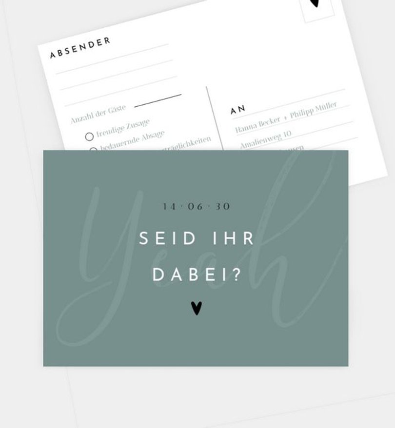Antwortkarte Hochzeit Liebesbrief