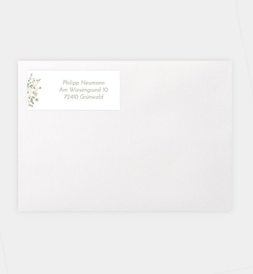 Absenderaufkleber Hochzeit Blumenstrauß