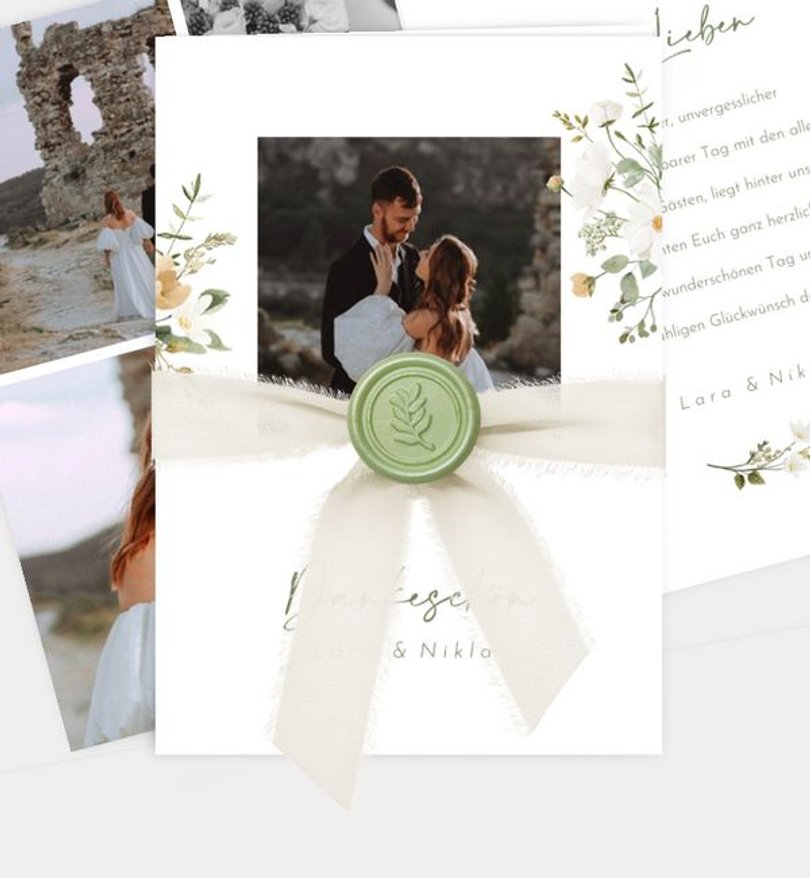 Dankeskarte Hochzeit Blumenstrauß