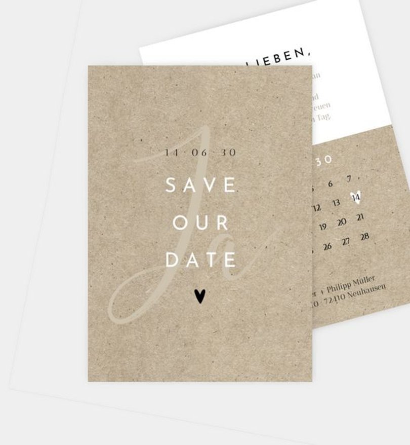 Save-The-Date Karte Hochzeit Liebesbrief · Vintage