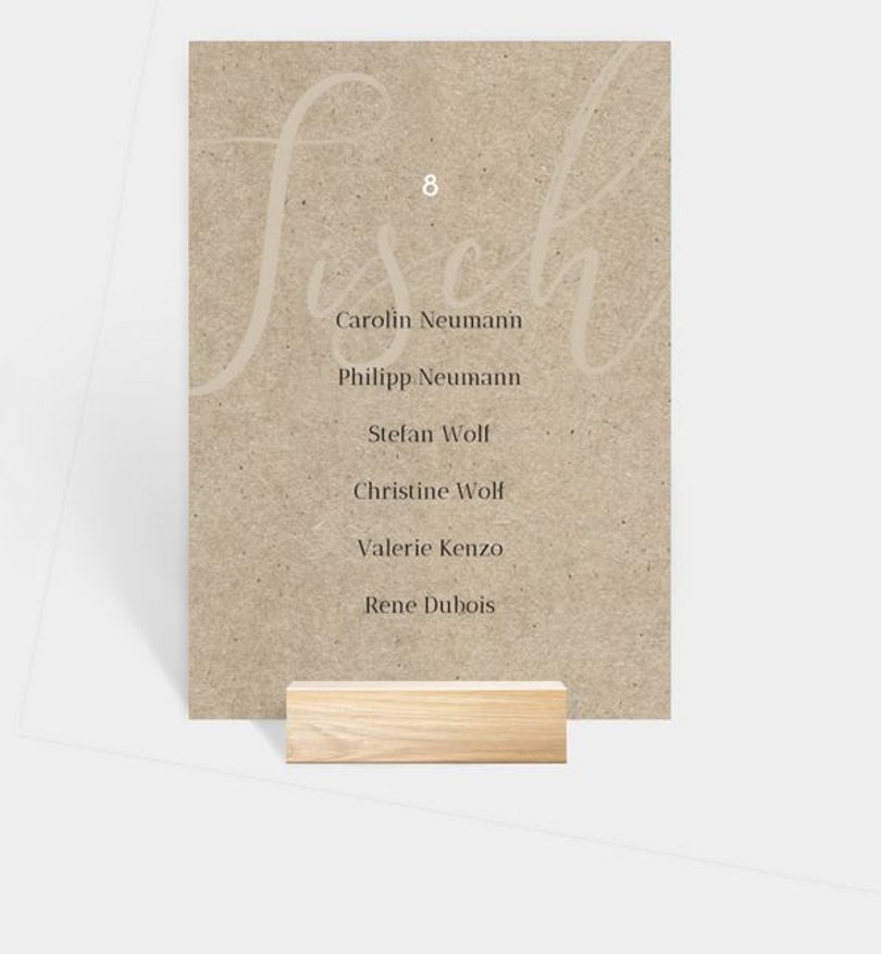 Gruppentischkarte Hochzeit Liebesbrief · Vintage