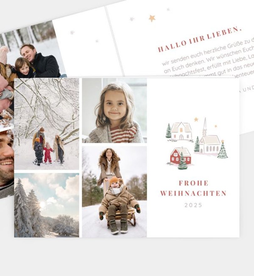Weihnachtskarte Weihnachten/Privat Cosy Village · UNICEF