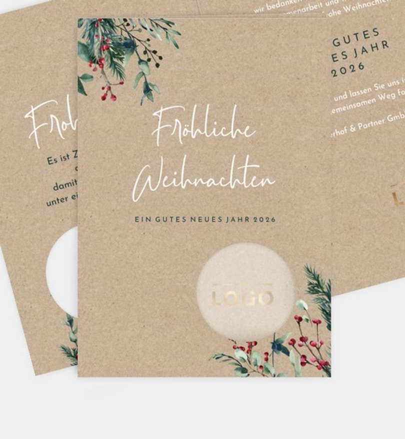 Weihnachtskarte Weihnachten geschäftlich Crafty Green · Vintage · UNICEF
