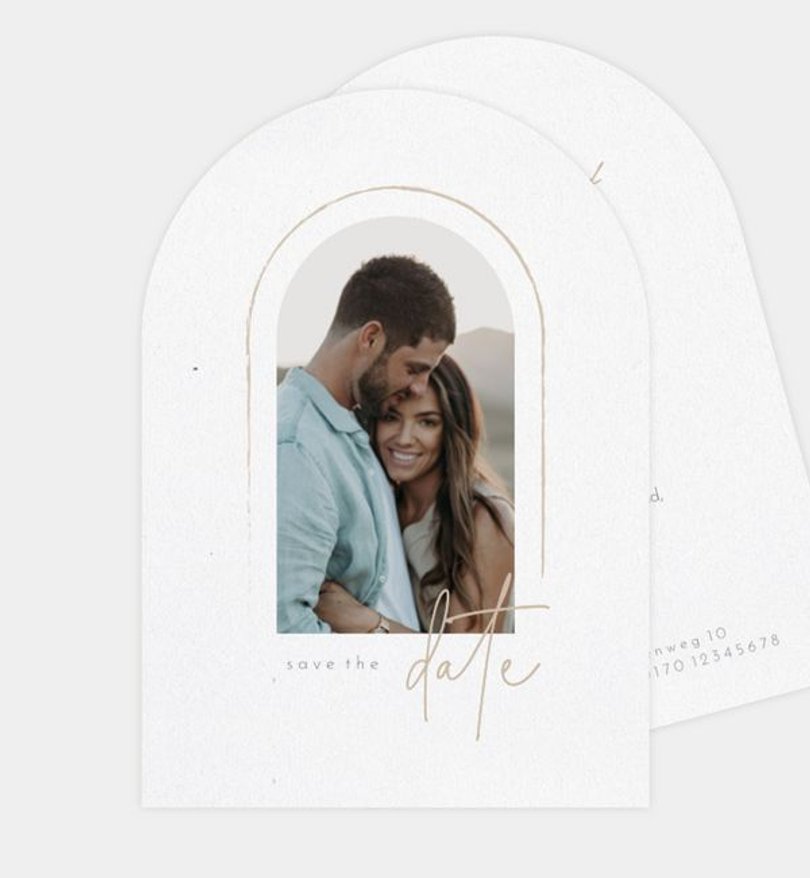 Save-The-Date Karte Hochzeit Sandstone