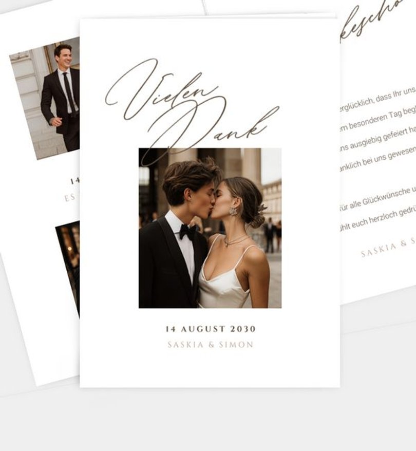Dankeskarte Hochzeit Sanftes Glück