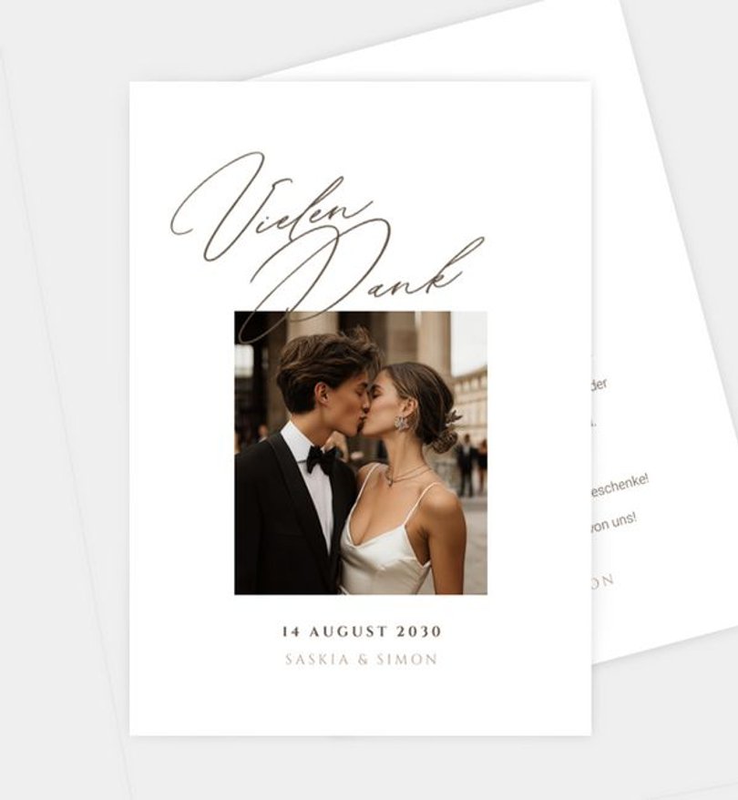Dankeskarte Hochzeit Sanftes Glück