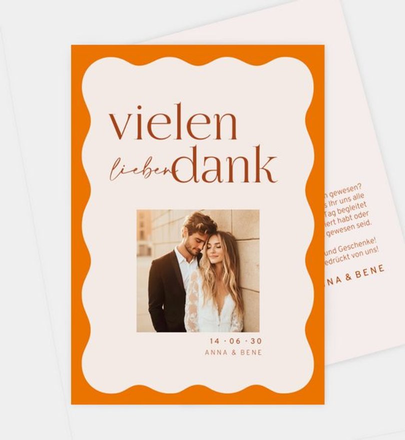 Dankeskarte Hochzeit Wedding Waves