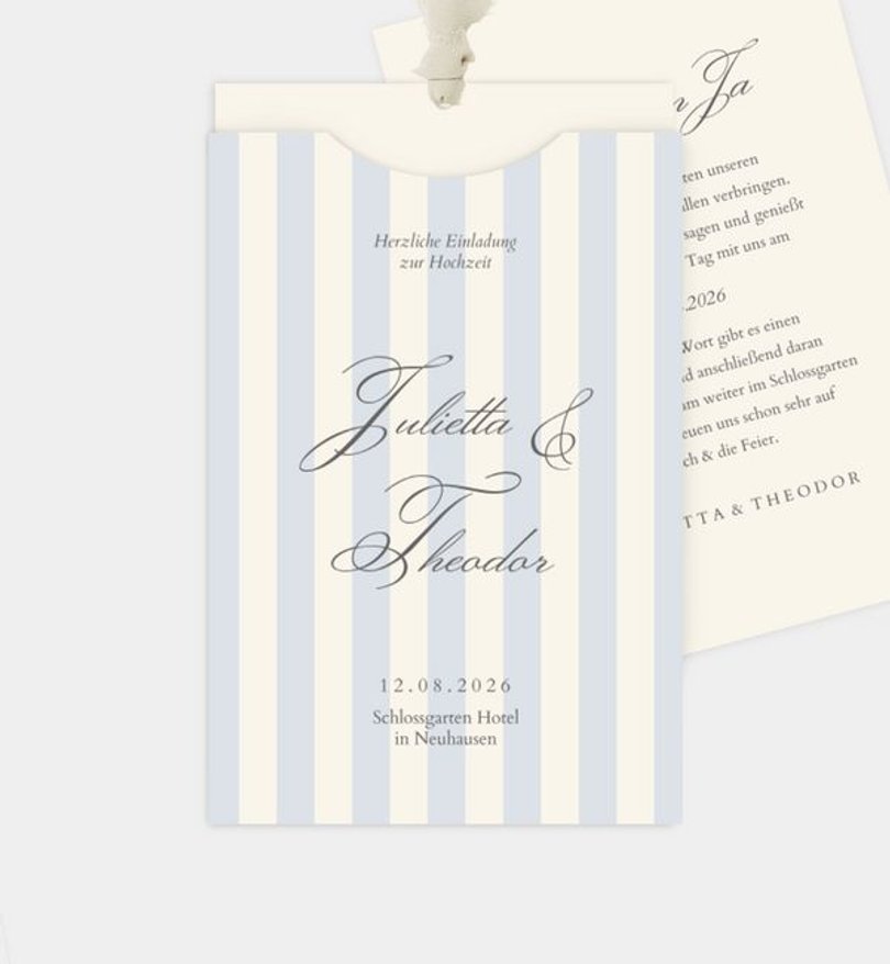 Einladungskarte Hochzeit Royal Stripes