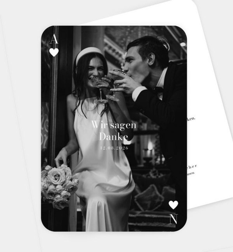 Dankeskarte Hochzeit Queen & King