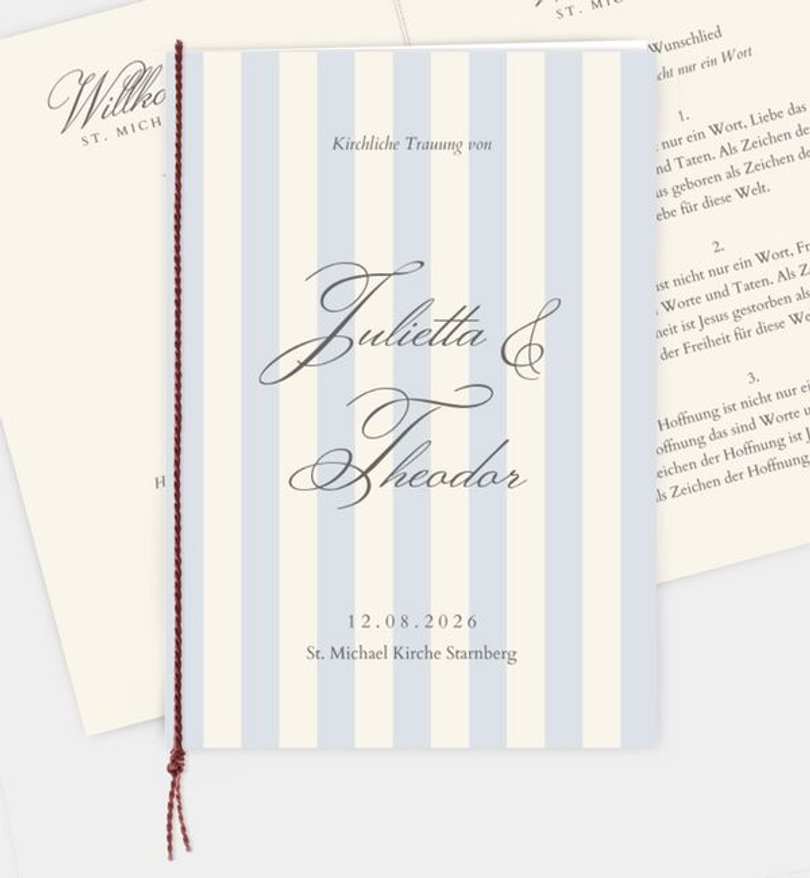 Kirchenheft Hochzeit Royal Stripes