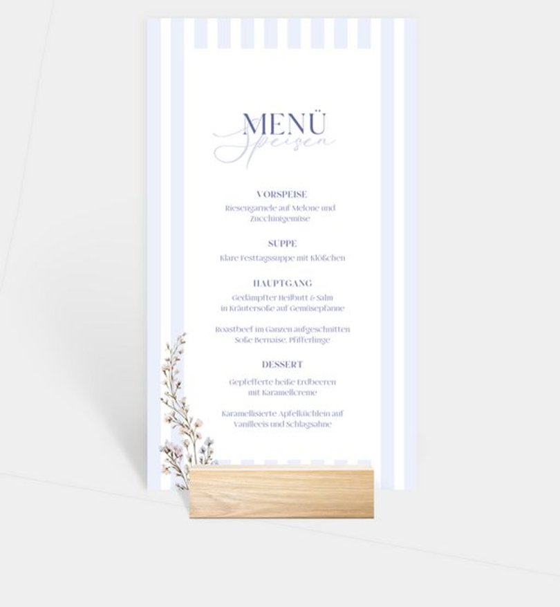 Menükarte Hochzeit Meadow Core