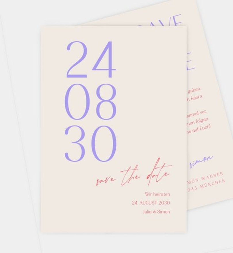 Save-The-Date Karte Hochzeit Vibrant Accents