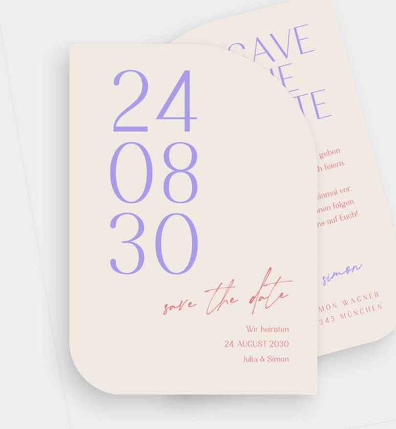 Save-The-Date Karte Hochzeit Vibrant Accents