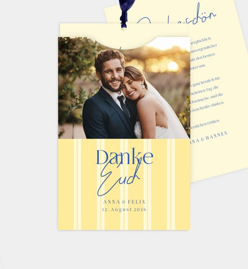 Dankeskarte Hochzeit Striped Pattern