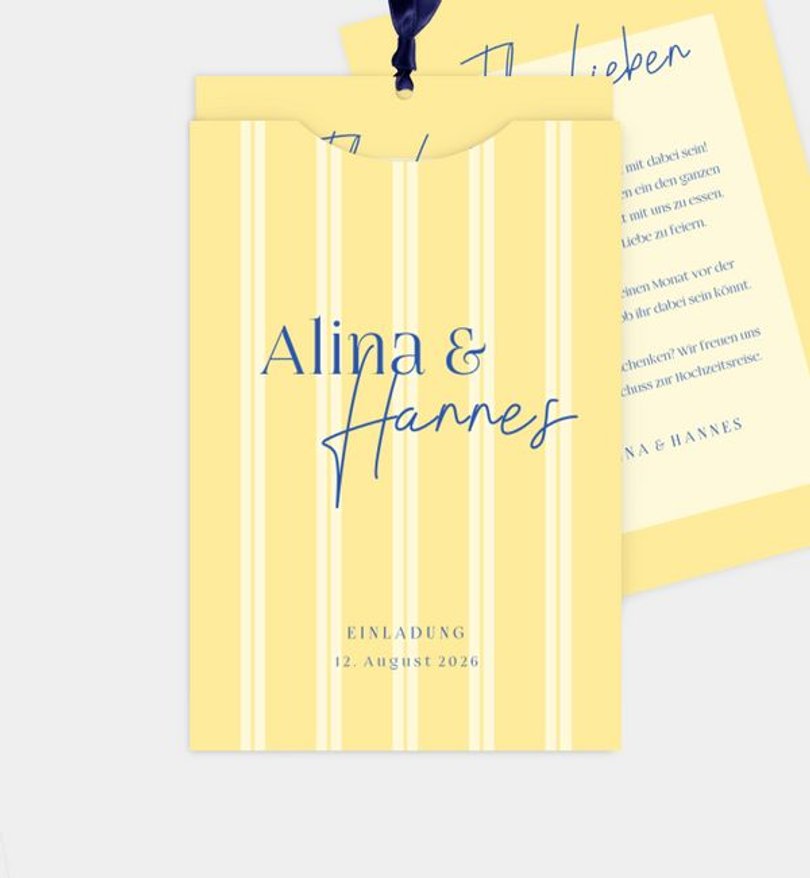 Einladungskarte Hochzeit Striped Pattern