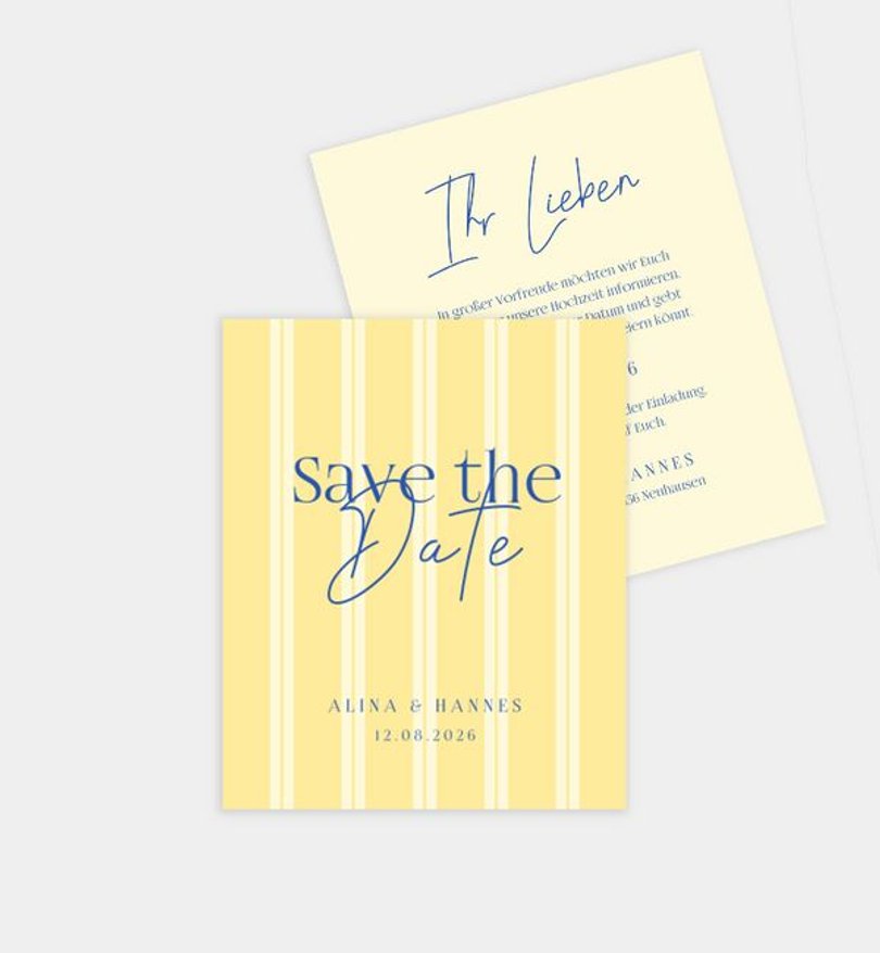 Save-The-Date Karte Hochzeit Striped Pattern