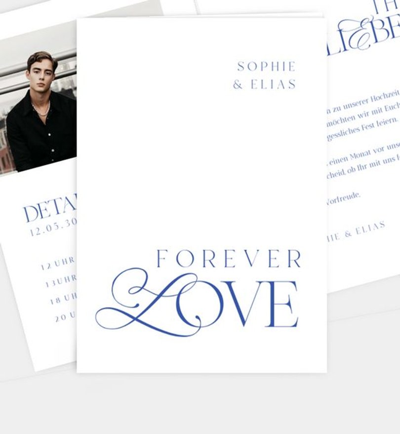 Einladungskarte Hochzeit Forever Love