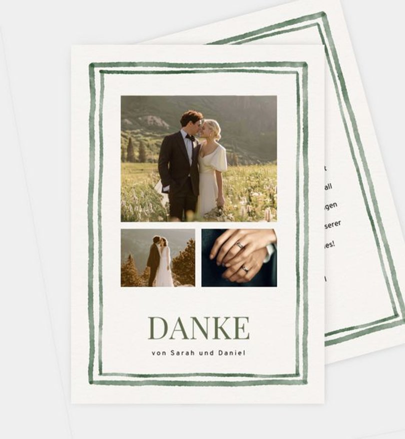 Dankeskarte Hochzeit Painted Frame