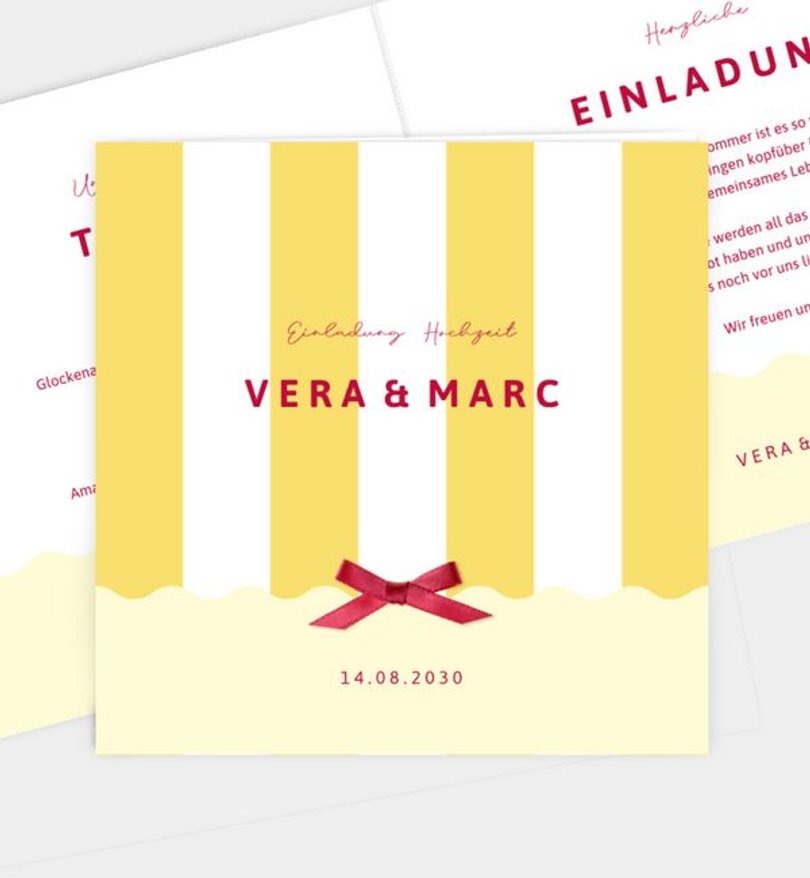 Einladungskarte Hochzeit Happy Stripes