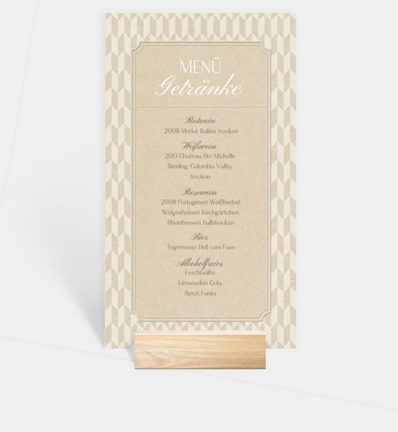 Menükarte Hochzeit Monogramm