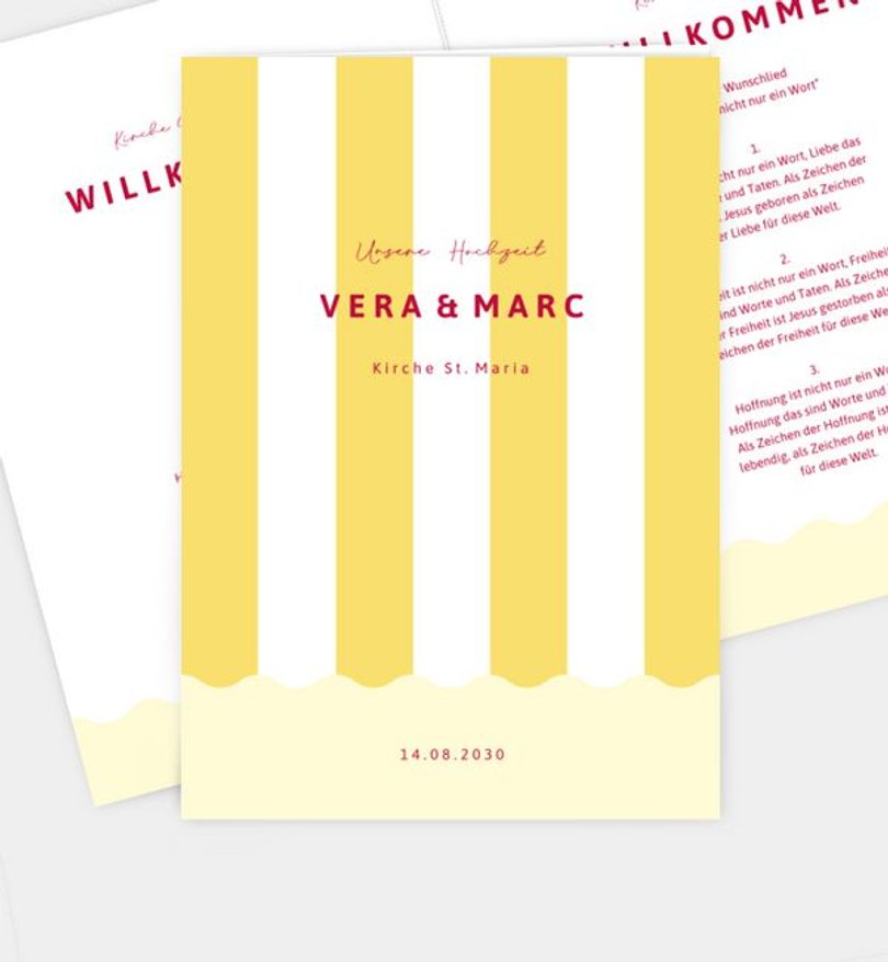 Kirchenheft Hochzeit Happy Stripes