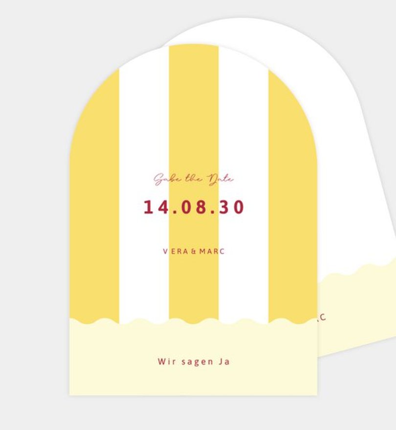 Save-The-Date Karte Hochzeit Happy Stripes