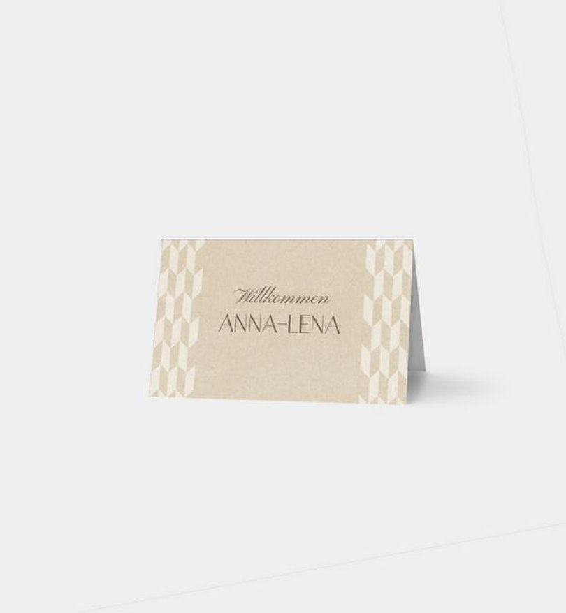 Tischkarte Hochzeit Monogramm