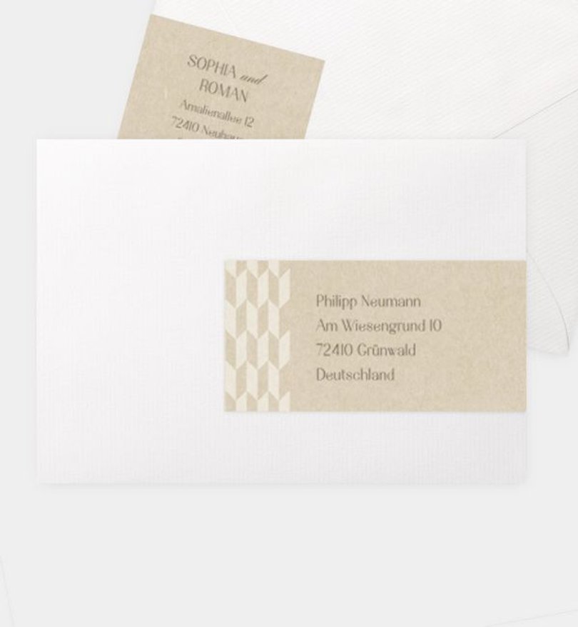 Adressaufkleber Hochzeit Monogramm