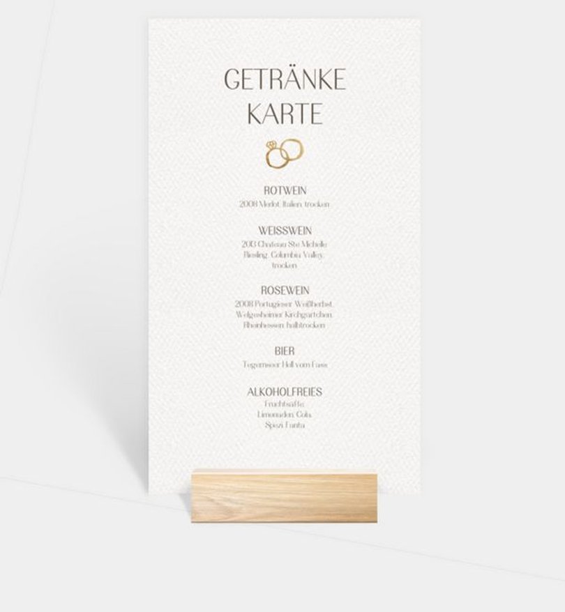 Menükarte Hochzeit Still yes