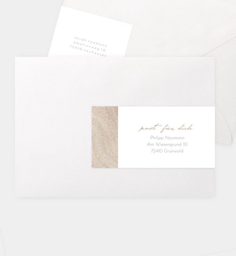 Adressaufkleber Hochzeit Sandstone