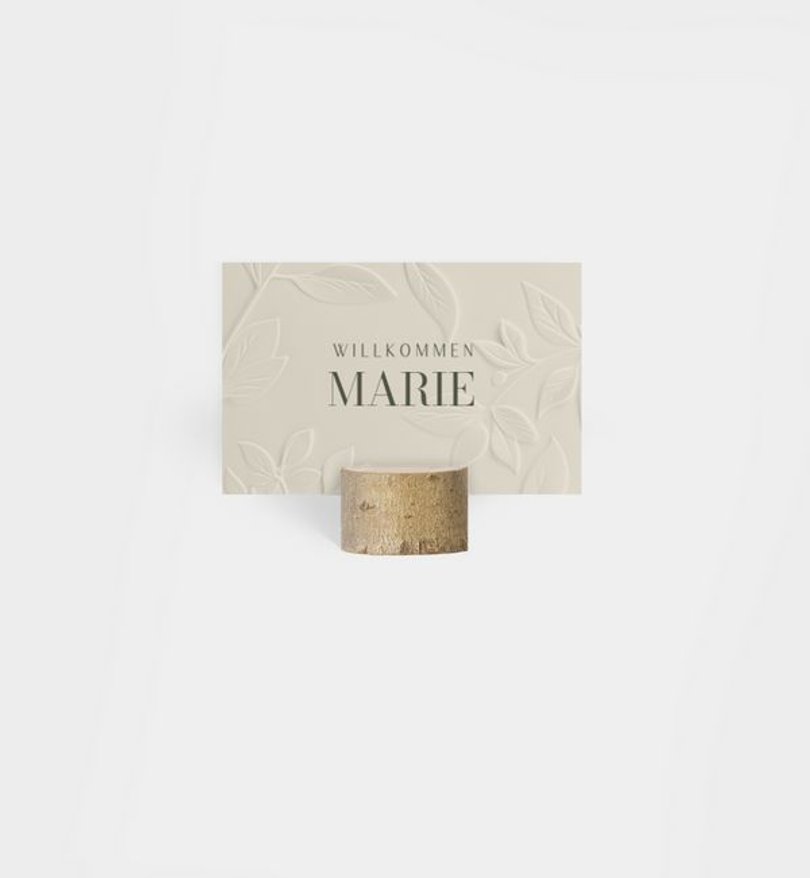 Tischkarte Hochzeit Botanical Garden · Prägeoptik