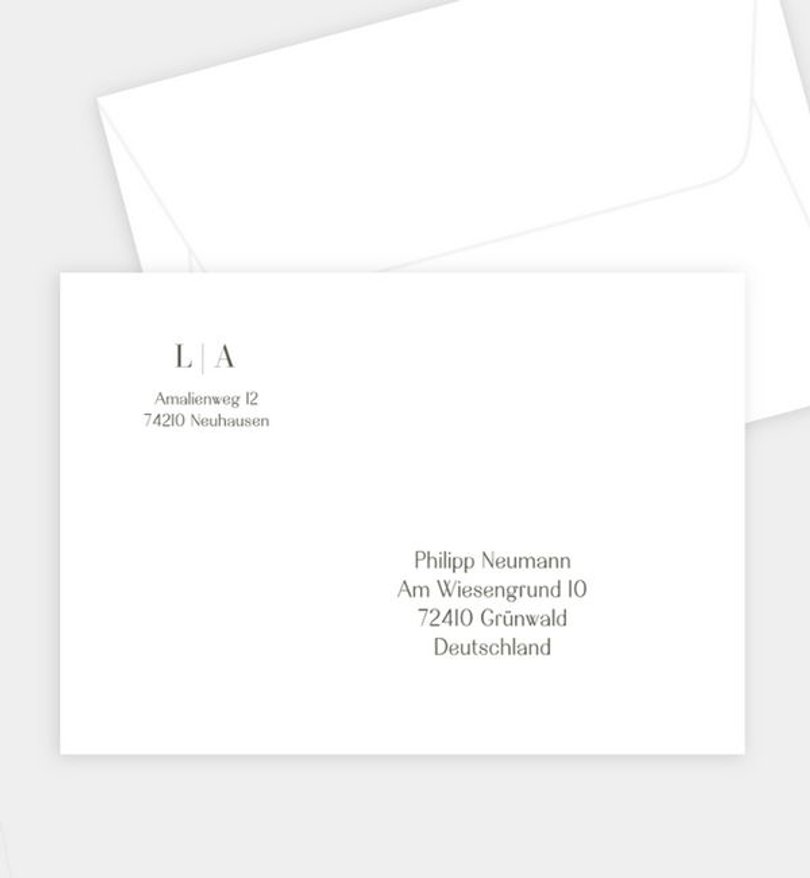 Briefumschlag Hochzeit Botanical Garden · Prägeoptik