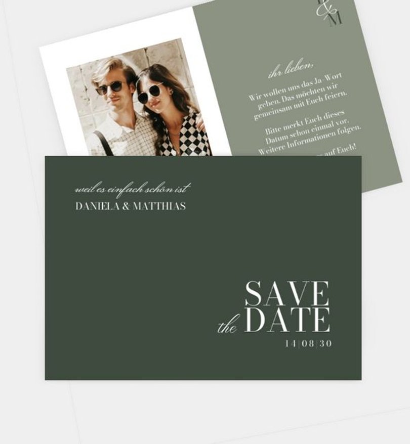 Save-The-Date Karte Hochzeit Sanfte Natur