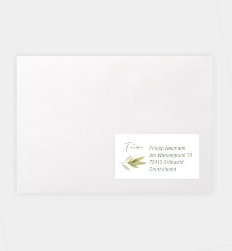 Empfängeraufkleber Hochzeit Frühlingswind