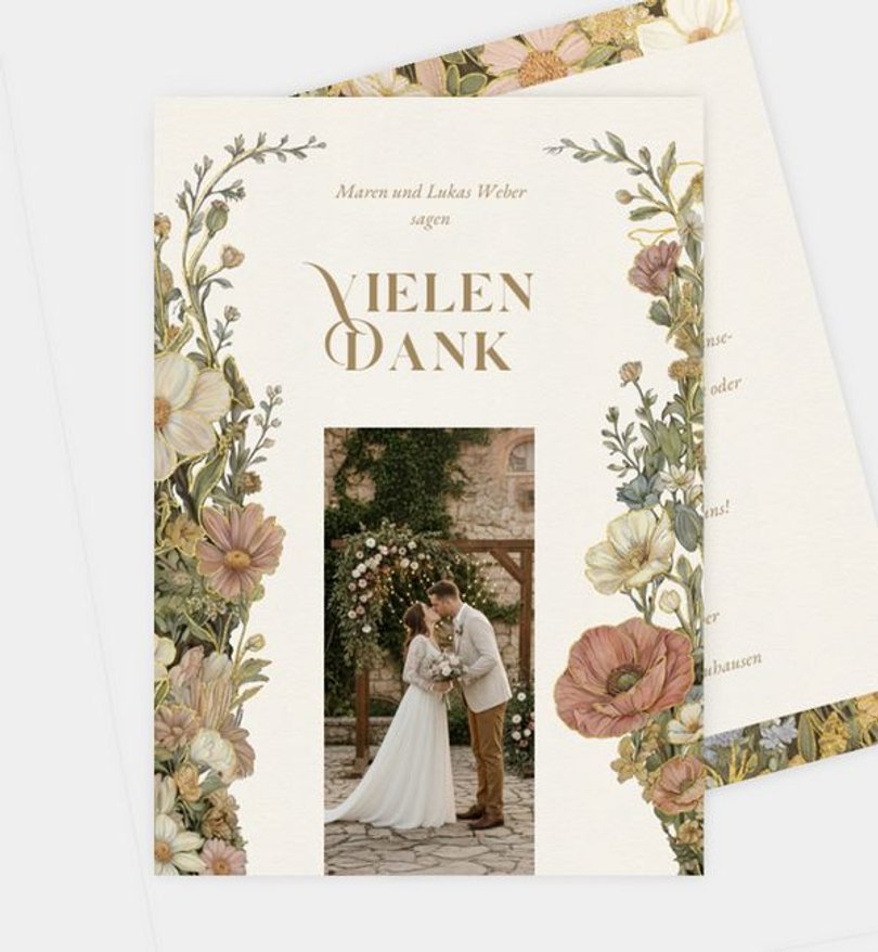 Dankeskarte Hochzeit Heavy Meadow