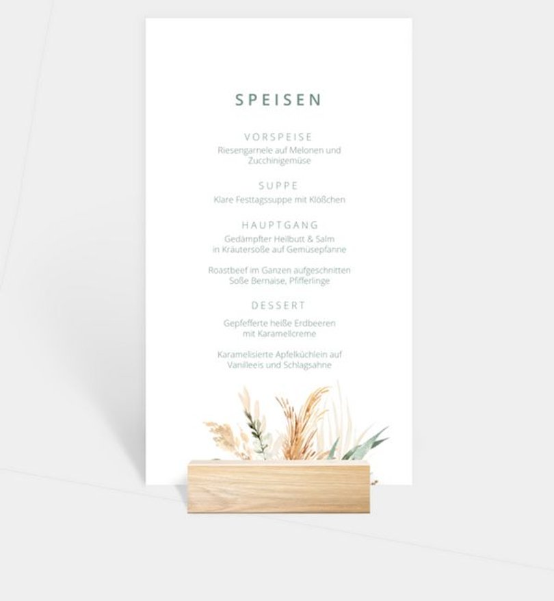 Menükarte Hochzeit Boho Wedding