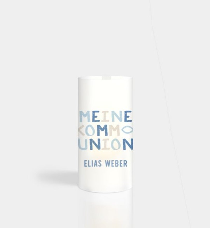 Windlichtkarte Kommunion Himmlische Grüße