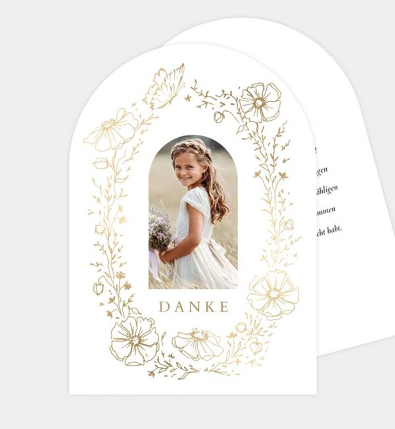 Dankeskarte Kommunion Goldener Tag