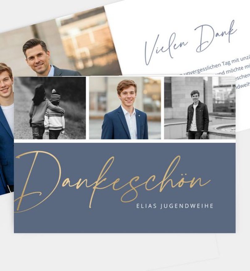 Dankeskarte Jugendweihe Dark & Foil