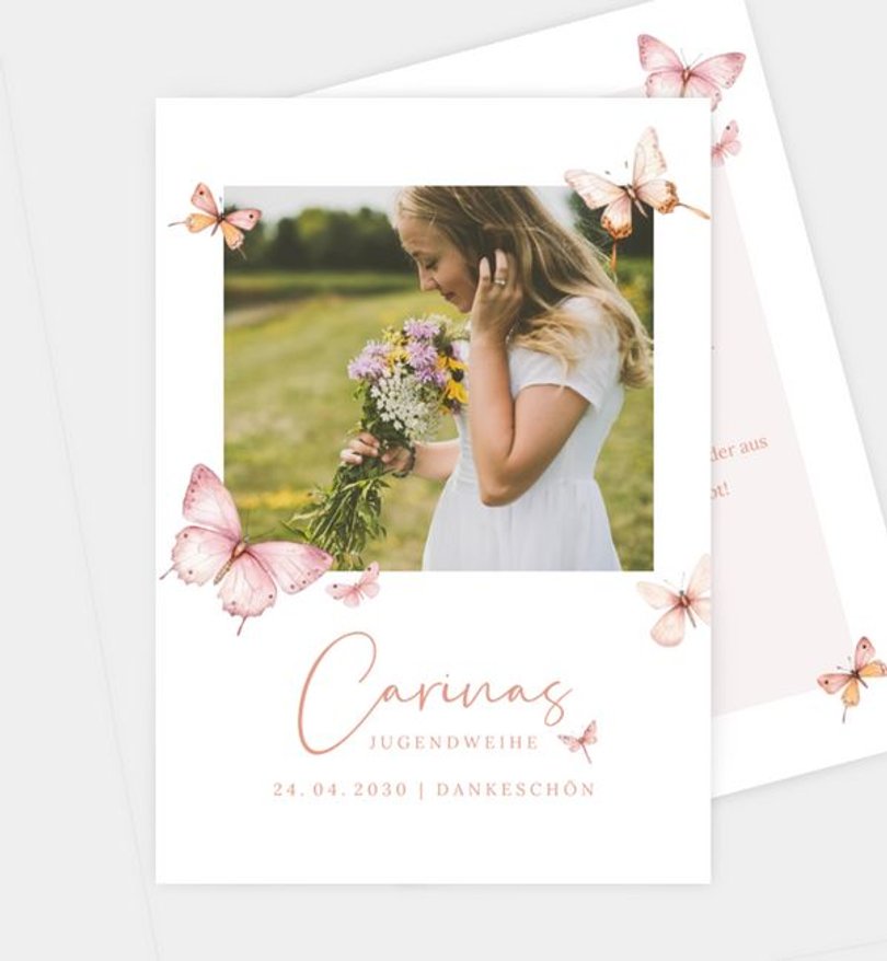 Dankeskarte Jugendweihe Schmetterlingsmomente
