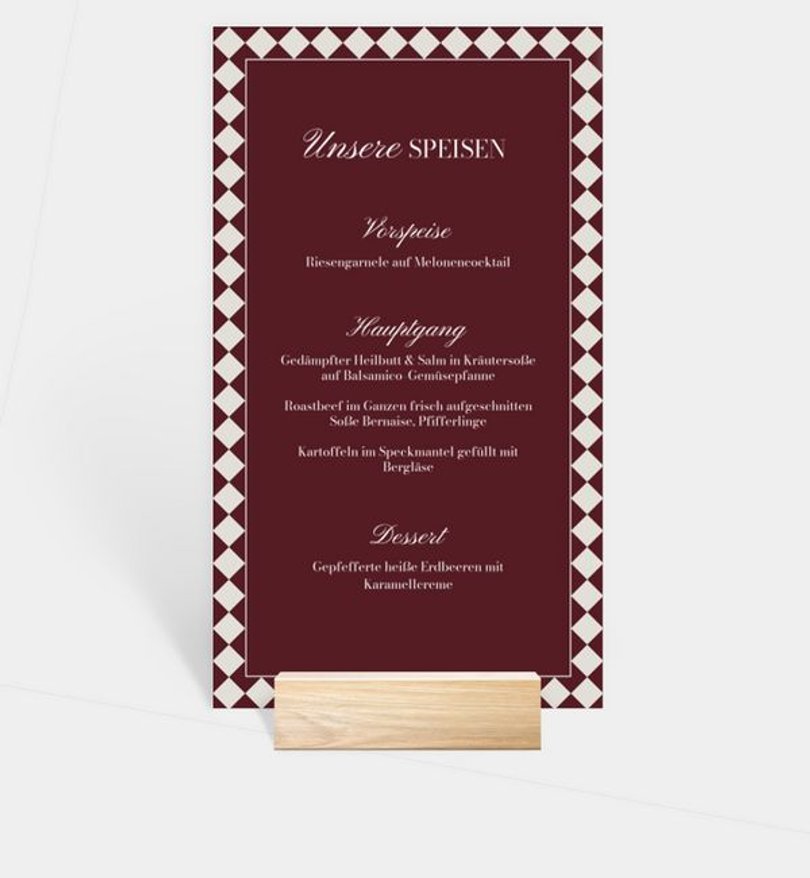 Menükarte Hochzeit Classy Love