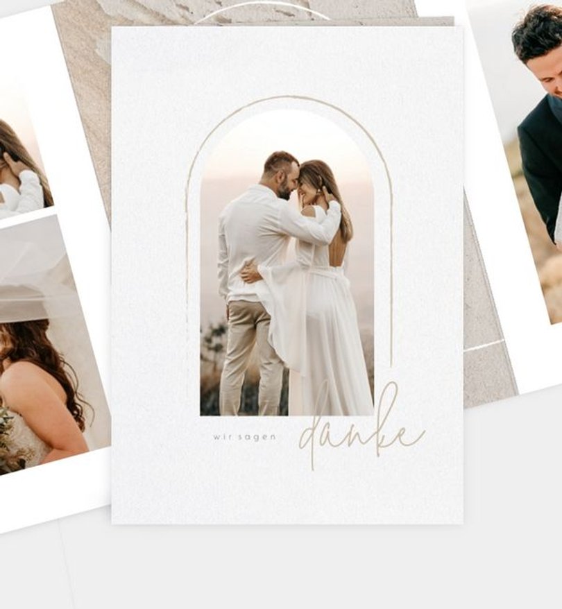 Dankeskarte Hochzeit Sandstone
