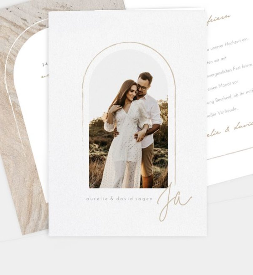Einladungskarte Hochzeit Sandstone