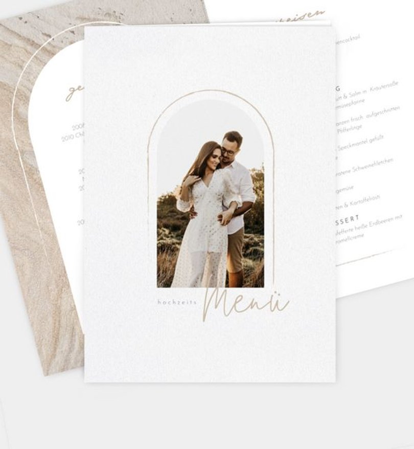 Menükarte Hochzeit Sandstone